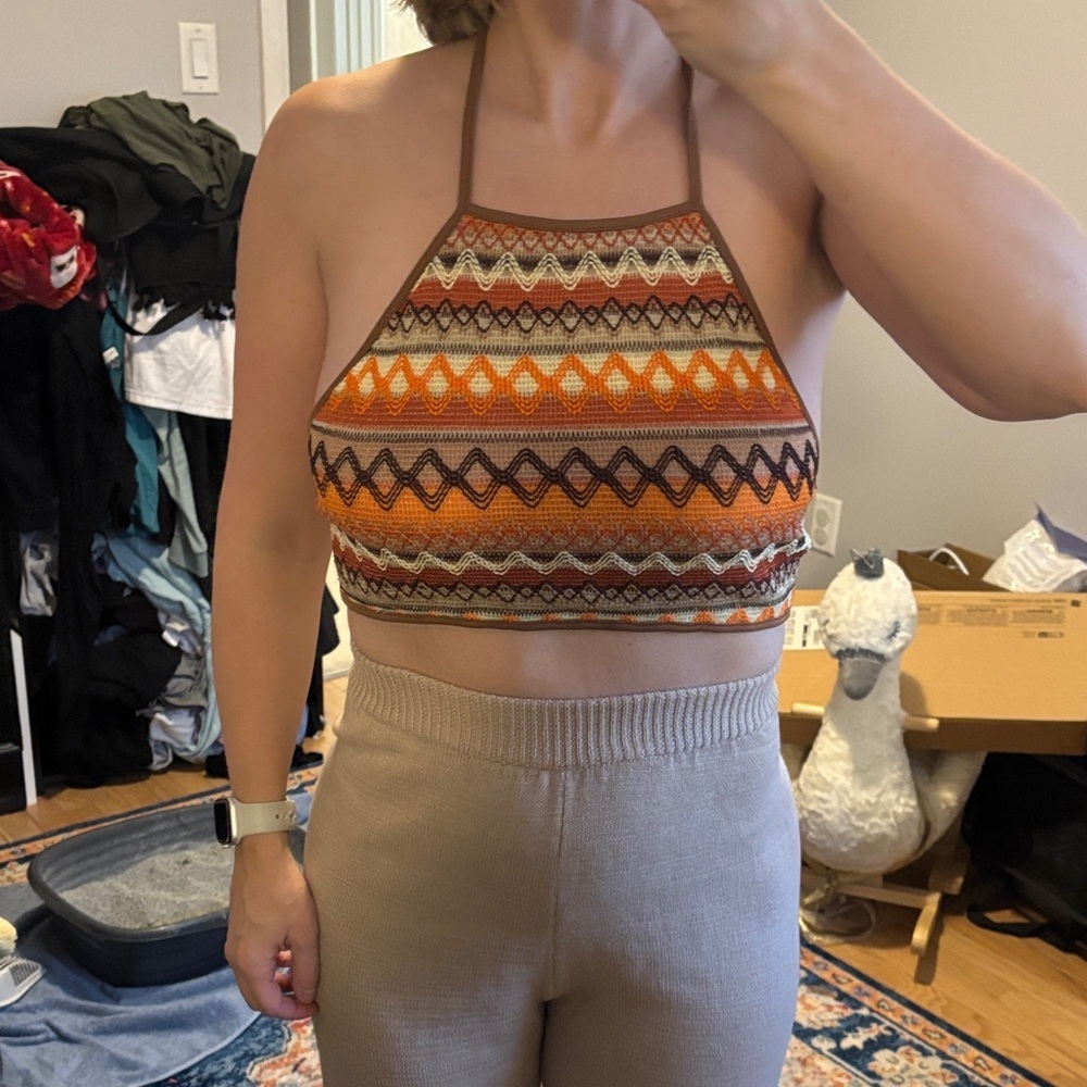 Women's Multicolor Halter Top